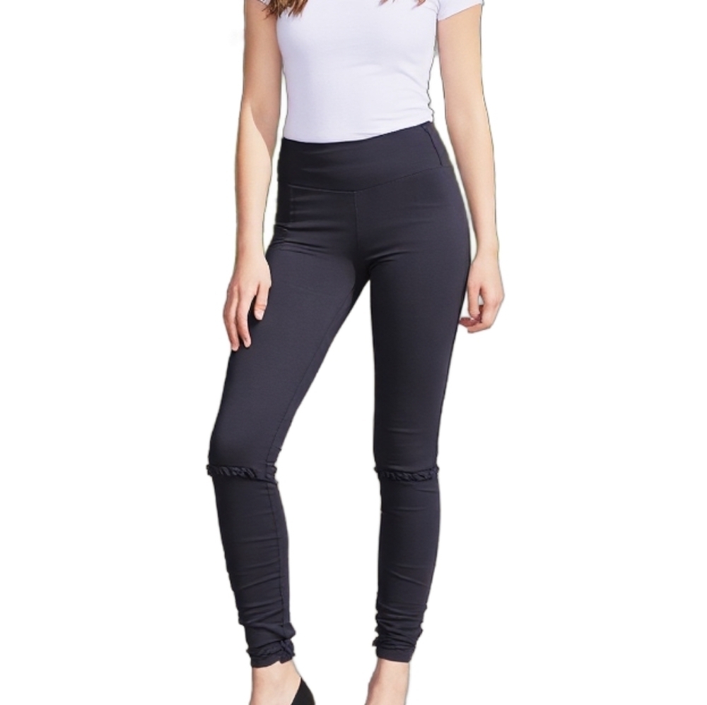 Nomads Hempwear Leggings Black Hemp Stretch Women Large Elastic Waist